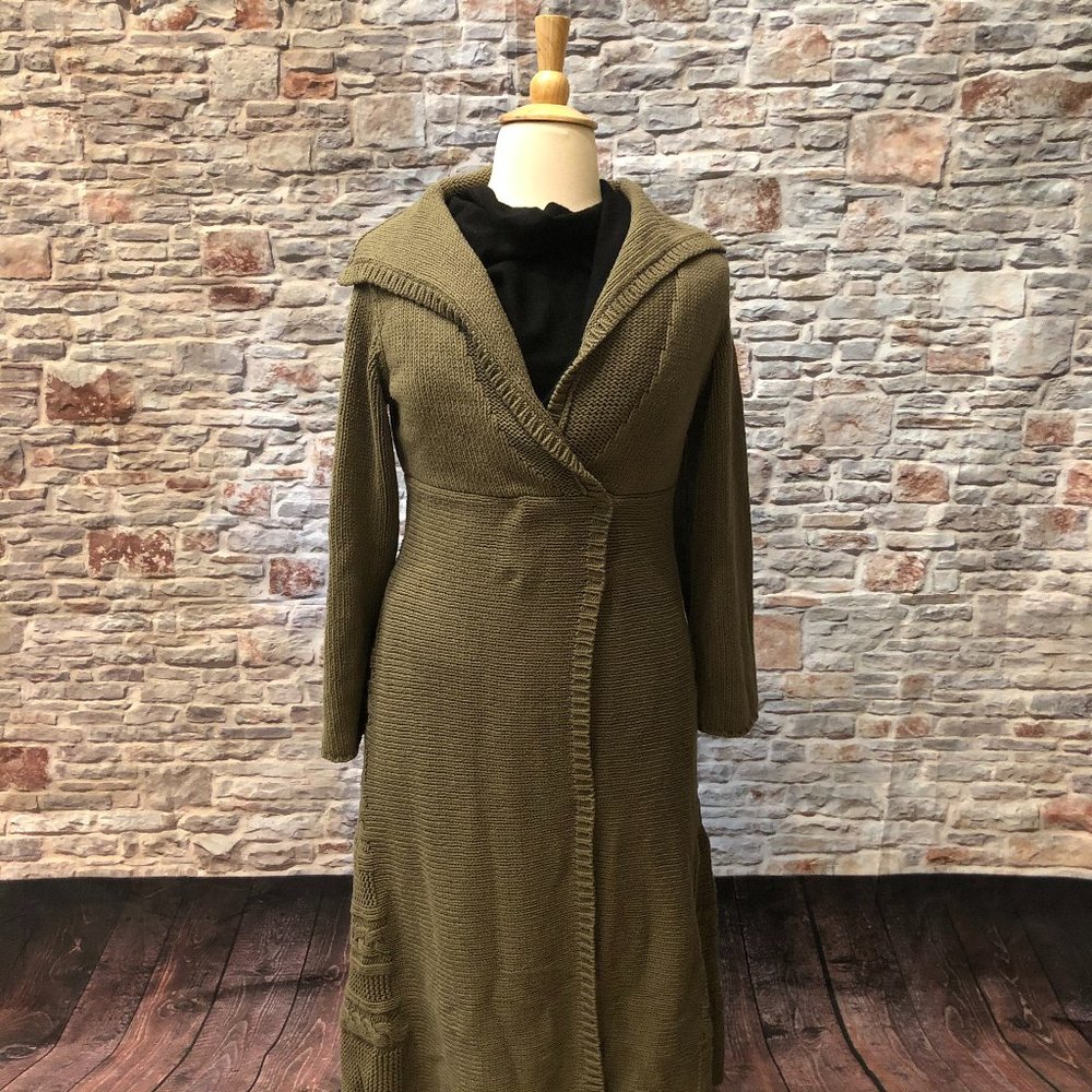 Soft Surroundings Olive Sweater Coat Size Petite L